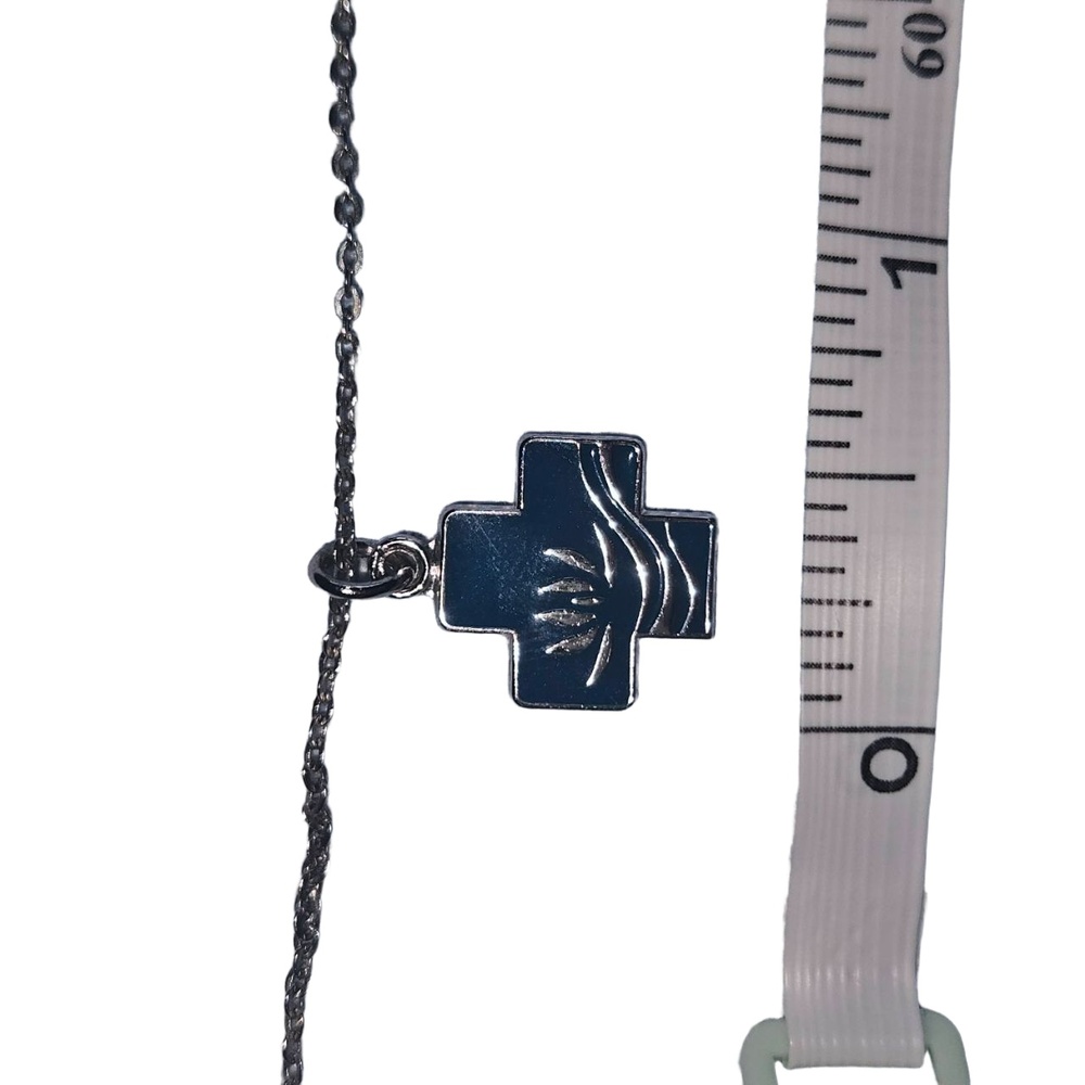 Cross Pendant Lotus Flower Necklace 18 Inches Delicate Chain Spiritual Faith - Picture 8 of 8